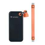 Внешний накопитель Verbatim Pocket SSD 1TB, USB 3.2 Gen2, R/W 1000/1000 МБ/с черный/оранж