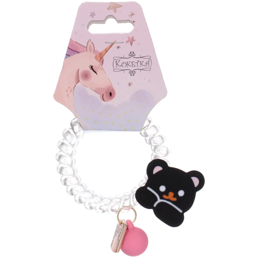 Резинка для волос силиконовая «Salon Bon Bon», мишка, микс 5 цветов, d-5,5см, ( подвес единорог)●