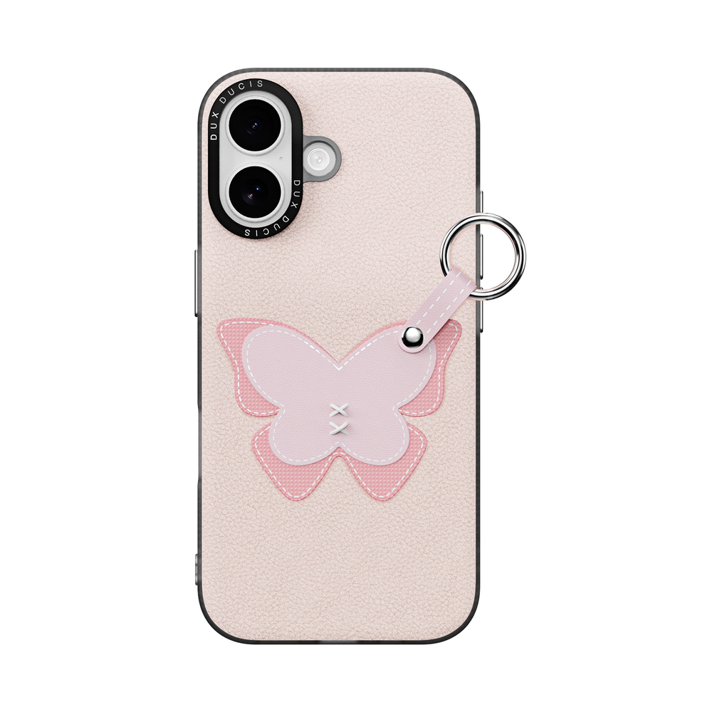 Чехол светло-розового цвета (Butterfly Edition) для iPhone 17, серия Luvy Series Case (со съемным ремешком) от Dux Ducis
