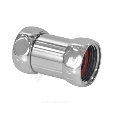 Соединитель для полотенцесушителя латунь Ду 20 3/4"x3/4" нак/гайка прямой хром RCN