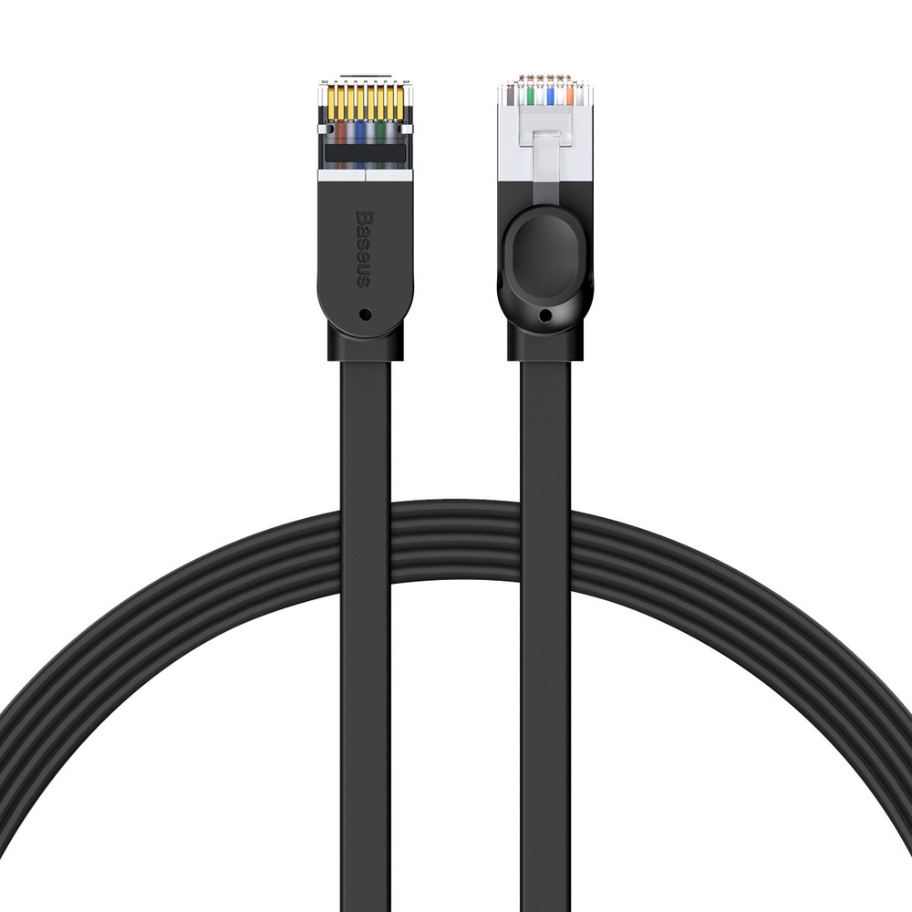 LAN кабель Baseus High Speed Six Types of RJ45 Gigabit Network Cable (Flat) - Black 5m