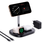 Беспроводная зарядка Baseus EnerFill FS41 3-in-1 Wireless Charging Stand with TEC Cooling Qi2+2Qi 22.5W (45W Adapter Included)
