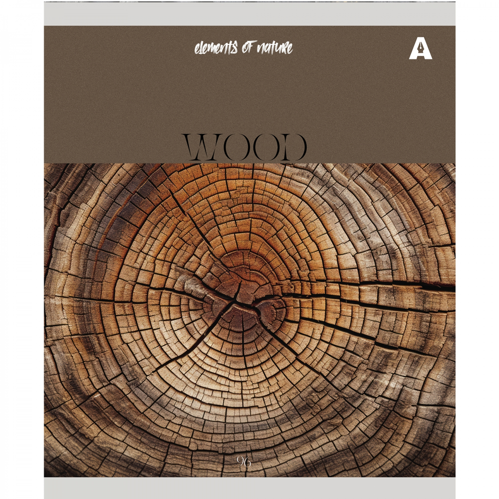 Тетрадь 96л., А5, клетка, Alingar "Elements of nature", скрепка, мелованный картон (стандарт), блок офсет, 5 дизайнов в пленке т/у