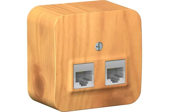 Розетка RJ45 Systeme Electric BLANCA двойная накладная ясень 30895