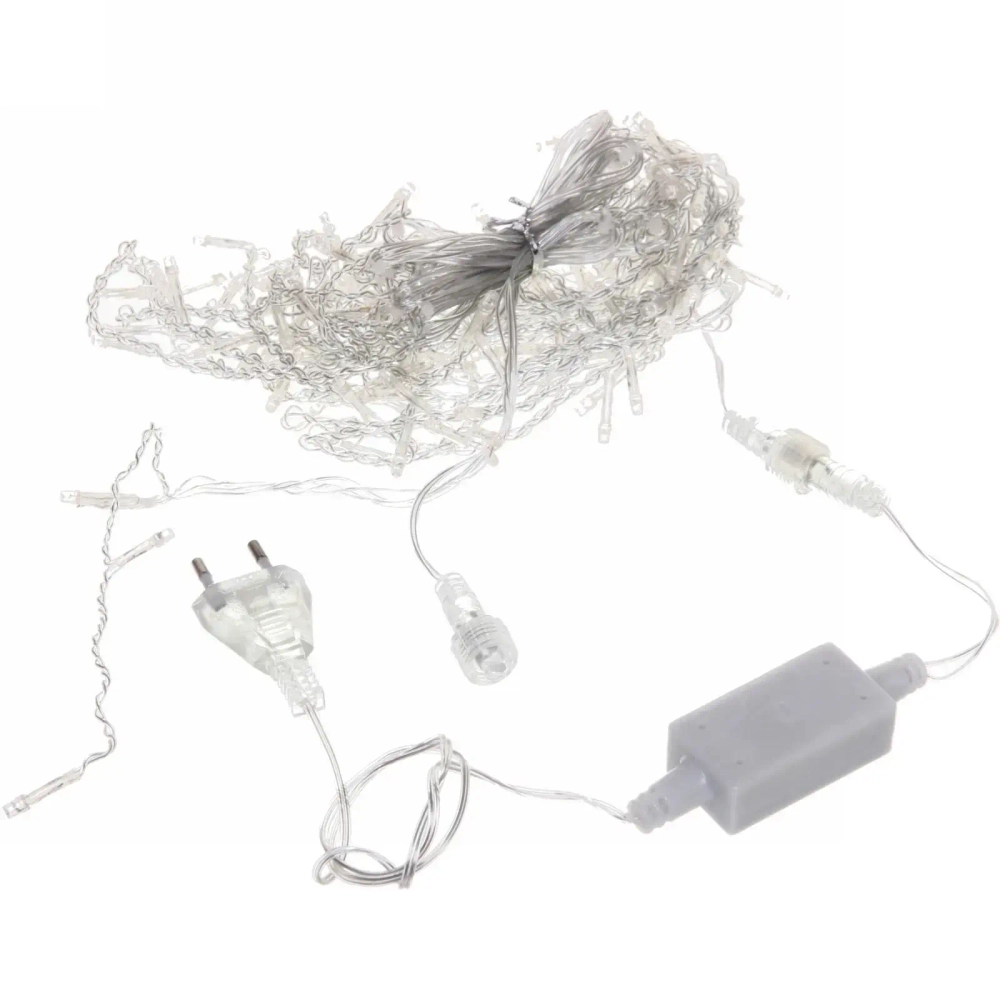 Гирлянда для дома БАХРОМА «Мерцание Premium» ш3м* в0,3/0,5 м 120 ламп LED, прозрачн.провод, 1реж,, IP-40, Белый (возможность соединения)