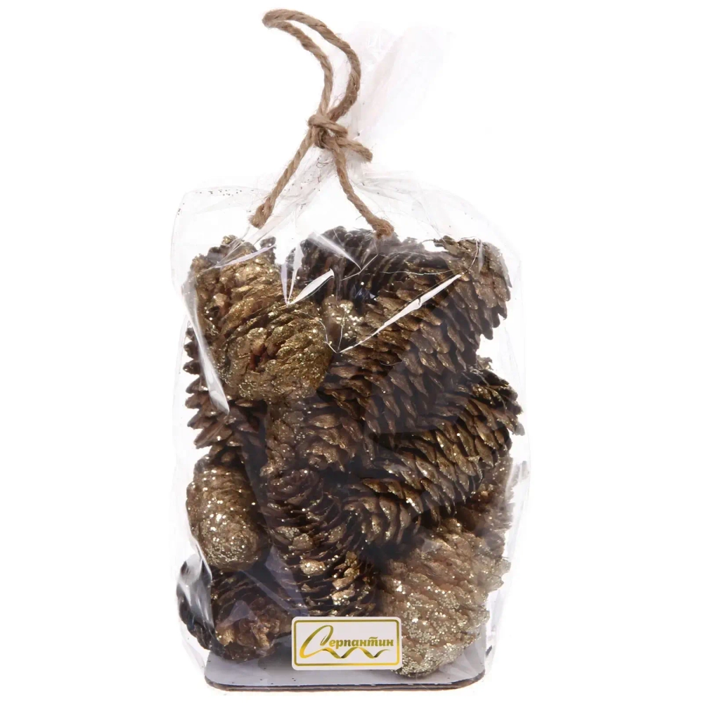 Композиция для декора «Сказочные шишки» 10*10*13 см (120 гр), шампань