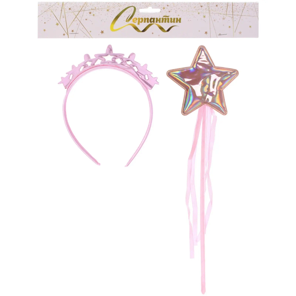 Набор карнавальный «Волшебный шик» (ободок, палочка), микс