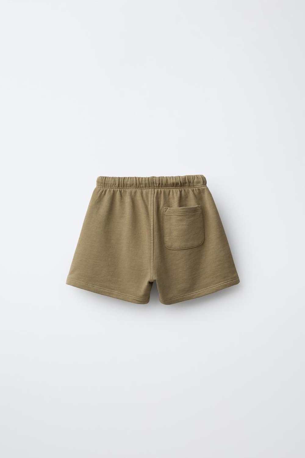 ZARA ШОРТЫ ИЗ МЯГКОЙ ТКАНИ С НАДПИСЬЮ, ХАКИ