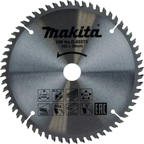 Пильный диск 165х20 мм, 60 Makita D-65573