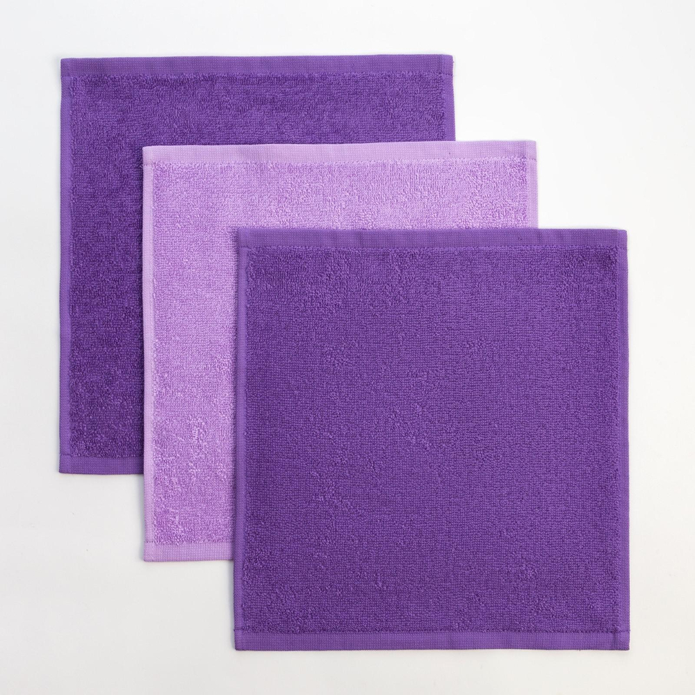 Набор махровых полотенец “Любимой мамочке" 30х30 см - 3 шт, 340 г/м2, 100% хл