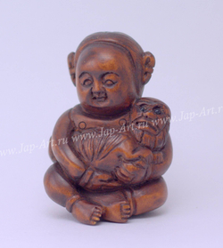 Нэцкэ Ребенок с Каппой (водяным)