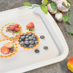 Поднос универсальный 293*193*20мм с декором, белый