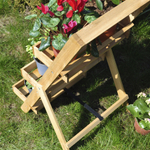 Подставка для цветов и декора напольная 3 полки из массива сосны Флорэль, деревянная этажерка для цветов на подоконник в стиле рустик, бежевая