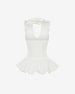 Топ из хлопка с театральными воланами