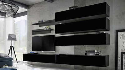 Гостиная 4 Черный 0190 320*40*180 см, Черный   Фиеста