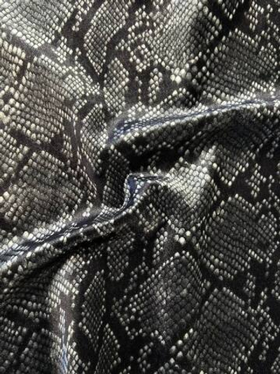 Бархат вискозный на дублерине Gucci серо-синий змеиный принт