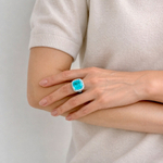 Кольцо с Турмалином Параиба и Бриллиантами, R0020-16/4