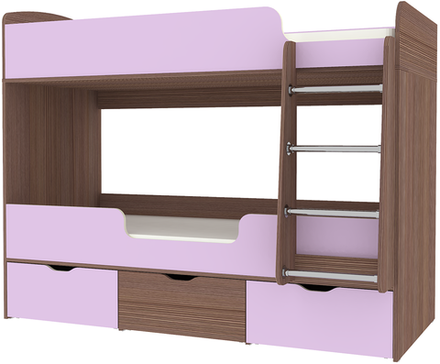 Кровать двухъярусная КарИВи Малыш Двойняшка 80х180 Бодего Темный Ирис
