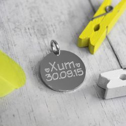 Стальной кулон подвеска с гравировкой на заказ