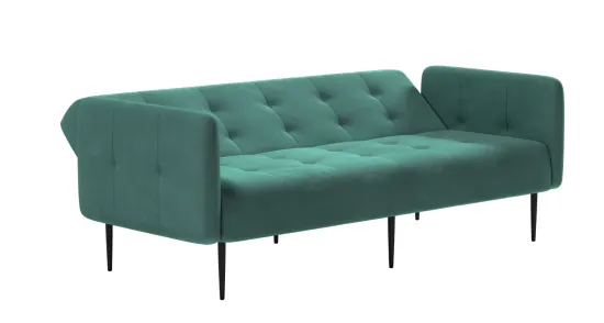 Monaco диван-кровать прямой с подлокотниками, трехместный бархат 87