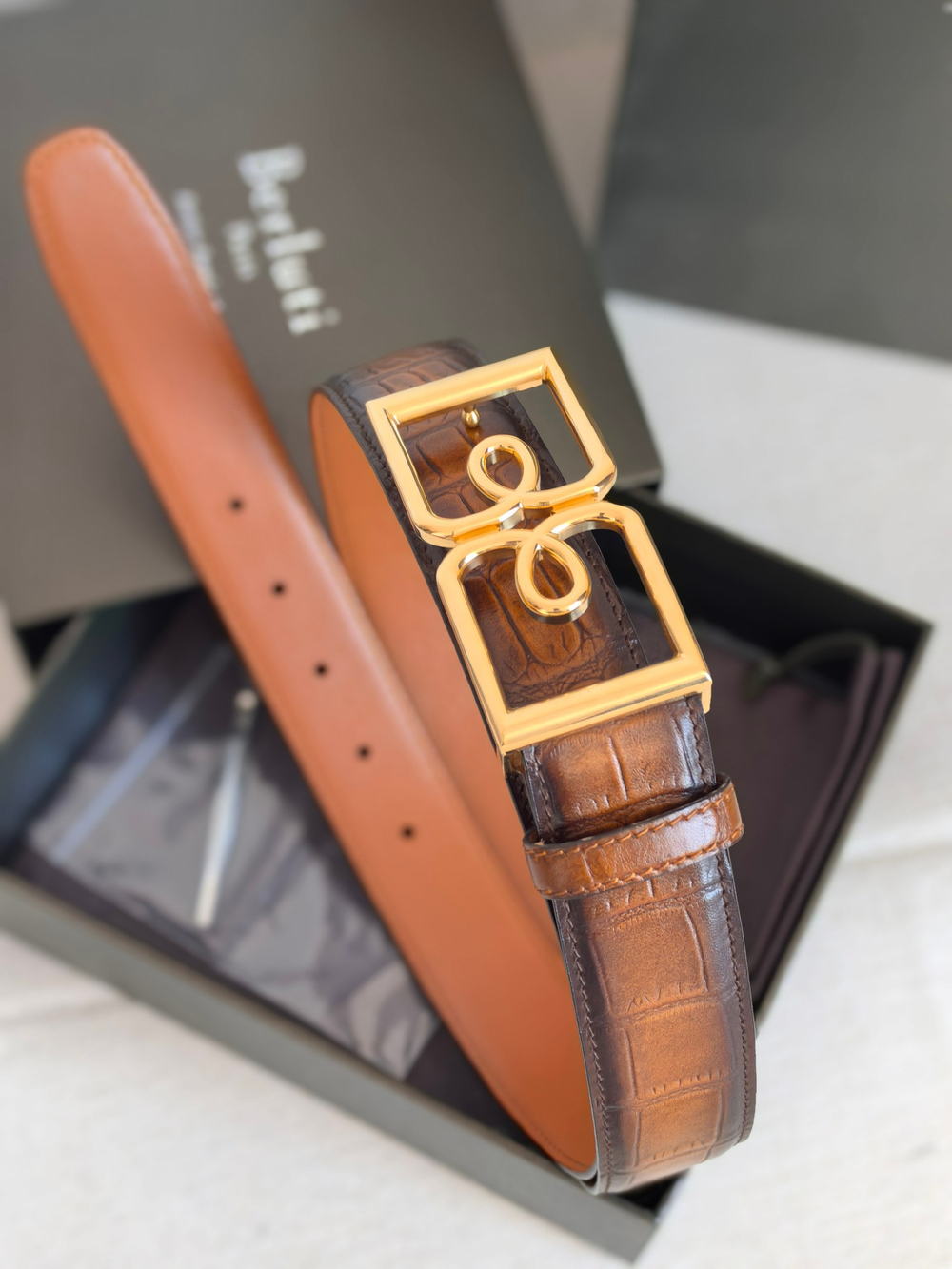 Ремень из коровьей кожи с ручной окраской