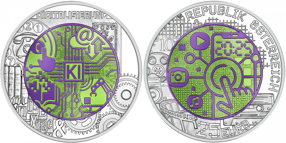 Австрия 25 евро, 2025 Цифровизация UNC