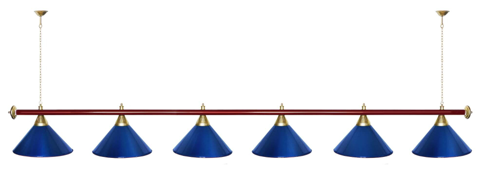 Лампа STARTBILLIARDS 6 пл. (плафоны золотые,штанга золотая,фурнитура золото)