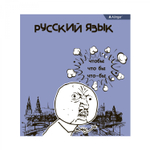 Тетрадь предметная "Русский язык" А5 48л., линия, со справ. материалом, скрепка, мелованный картон(стандарт), блок офсет, Alingar "Мемы"