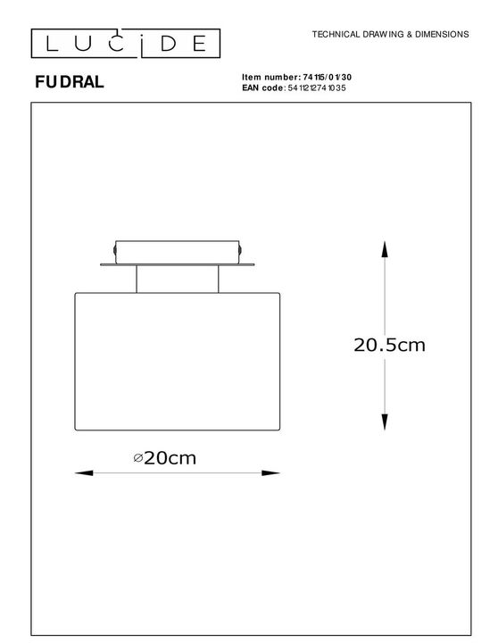 Потолочный светильник Lucide Fudral 74115/01/30