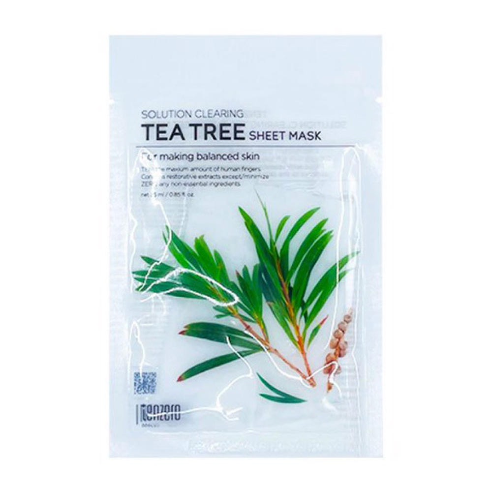 Тканевая маска с экстрактом Чайного дерева Tenzero Solution Clearing Tea Tree Sheet Mask