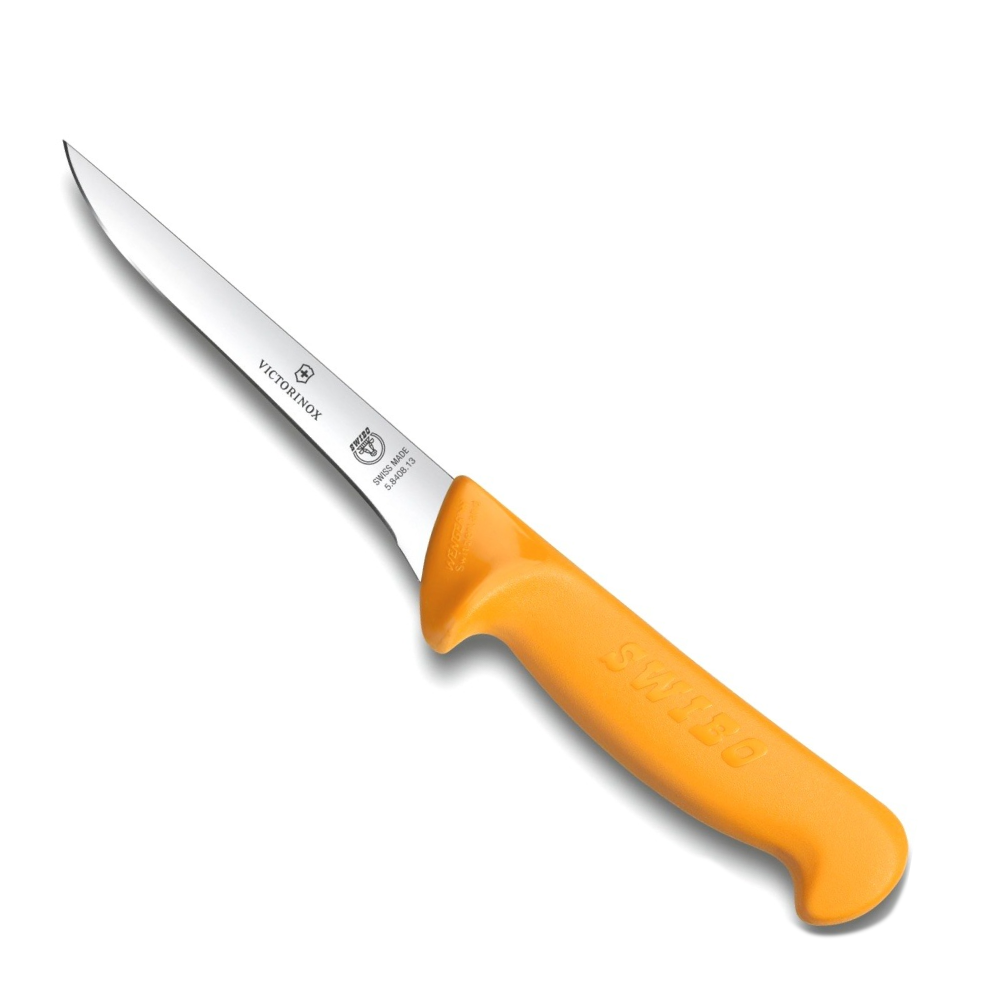 Нож Victorinox разделочный для мяса, лезвие 14 см прямое, желтый