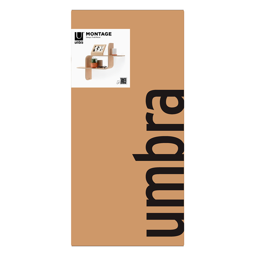 Полка настенная Montage, натуральное дерево