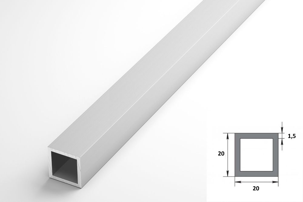 Труба квадратная Лука 20*20*1,5 ТКв 03.2000.501л серебро