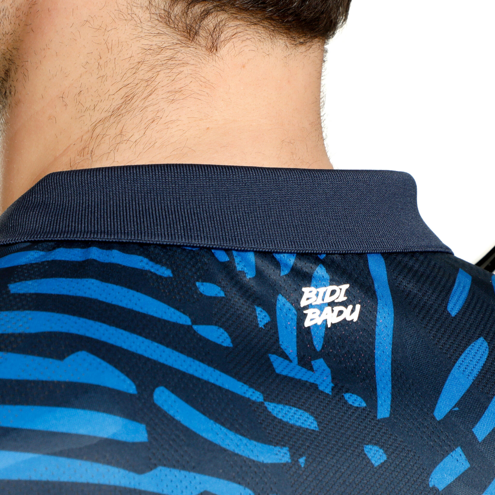 Мужское теннисное поло BIDI BADU Fingerprint Polo Men - Dark Blue, Blue