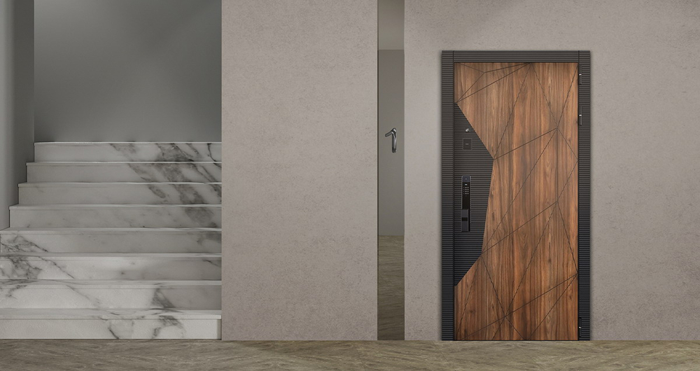 Стальная дверь "Берилл" (биометрический замок Y23). Заказная модель.