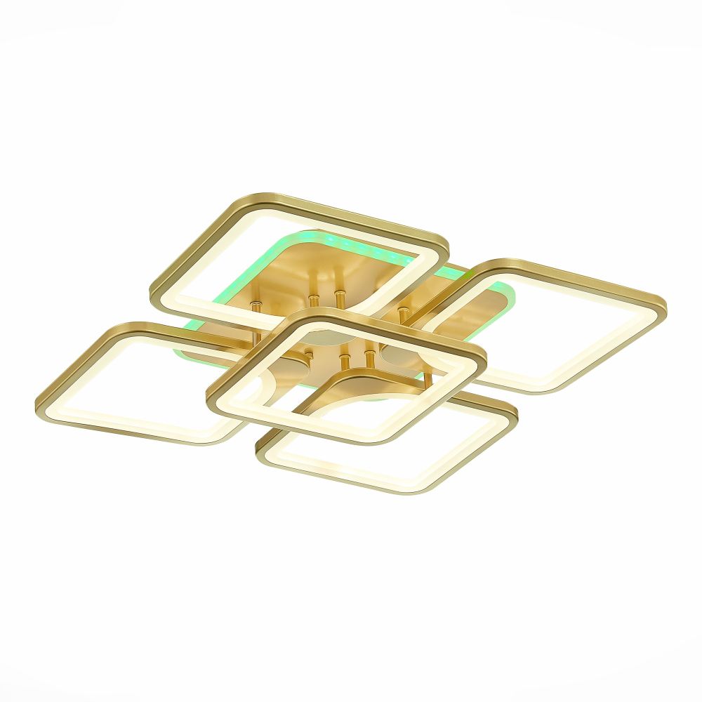 Потолочная светодиодная люстра Evoled Valia SLE500422-05RGB Золотистый/Белый LED 1*170W RGB 10W 3000-6000K