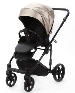 Детская коляска Adamex Zico Deluxe New 2 в 1 ZN-SM06 (БЕЖЕВАЯ ПЕРЛ. КОЖА)