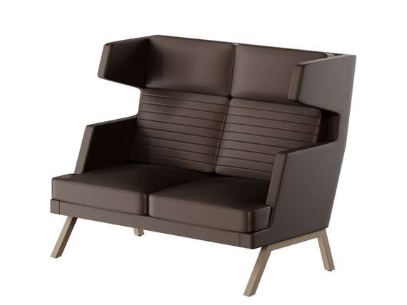 Алдо Диван двухместный высокий ALD-02 Линкольн 221/Металл Капучино 1430*960*1180