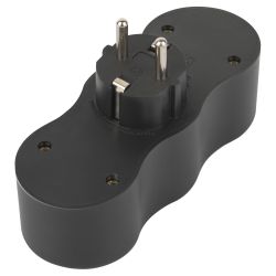 Разветвитель электрический ЭРА SPx-3e-B на 3 розетки с заземлением 16А черный | Тройники