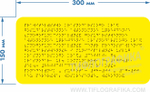 Тактильная табличка Брайлем 150х300 мм на ПВХ 3 мм, монохром