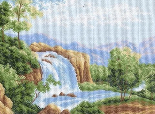 "Водопад"-0685 канва с рисунком