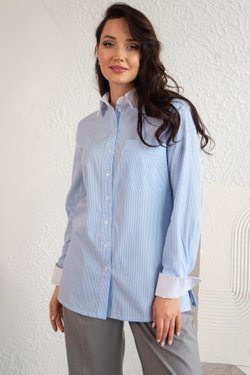 Рубашка в голубую полоску из хлопка
