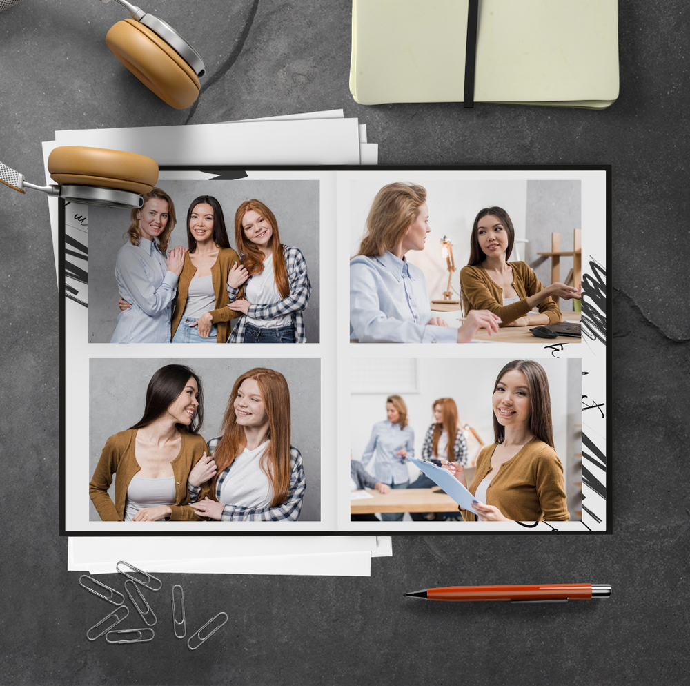 PSD-Шаблон фотокниги "Штрихи"