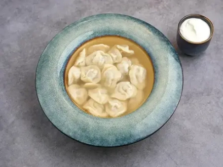 Пельмешки из говядины, с бульоном