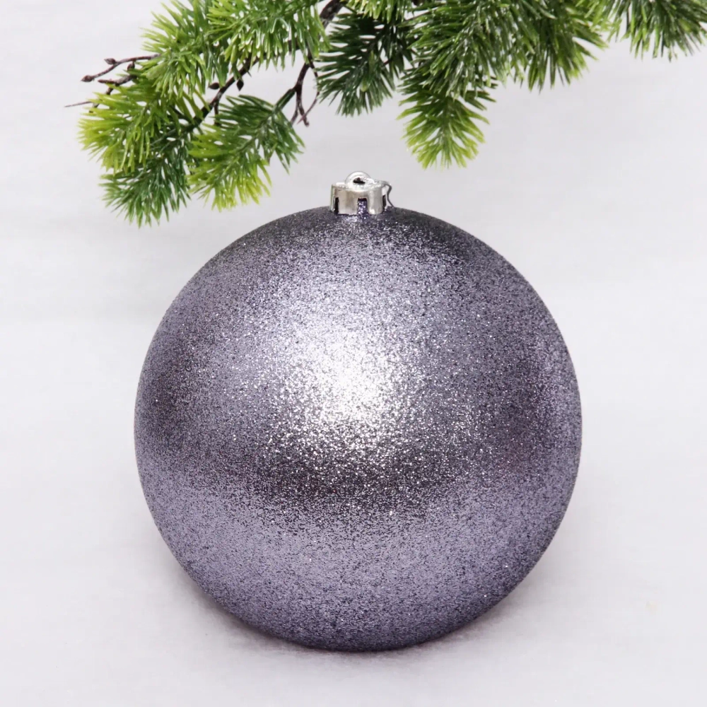 Новогодний шар 20 см «Глиттер», графит