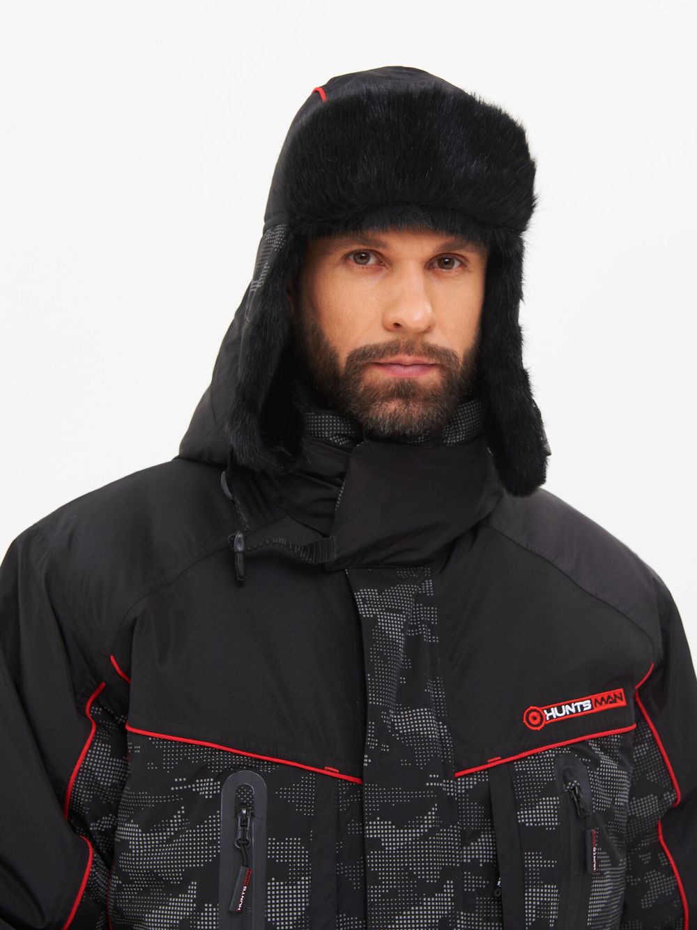 Шапка ушанка зимняя Reflect ткань Reflex Membrane цвет Чёрный иск. мех Норка