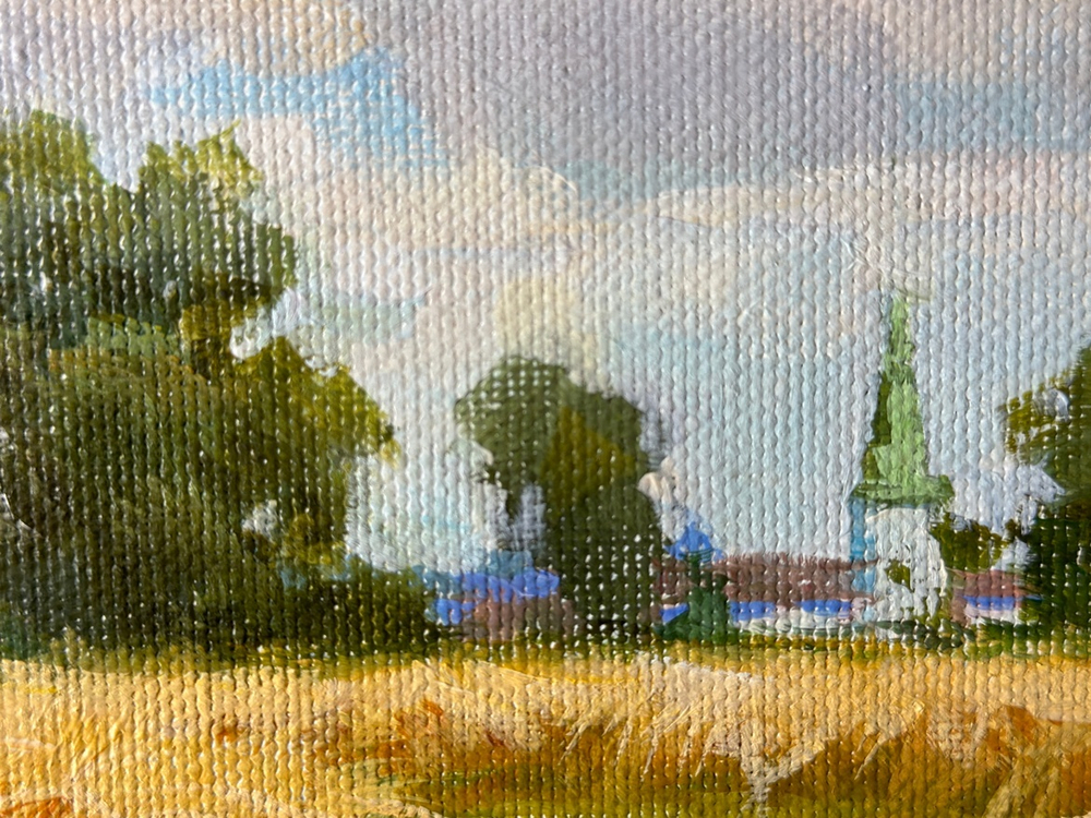 Трошина Елена Сергеевна (род. 1990). В поле. Холст, масло. Россия 2019.