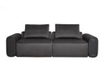 Диван Garda Decor трехместный Турин (Turin)(2 секции) с мех т.серый велюр Colt1003 255*120**68 см