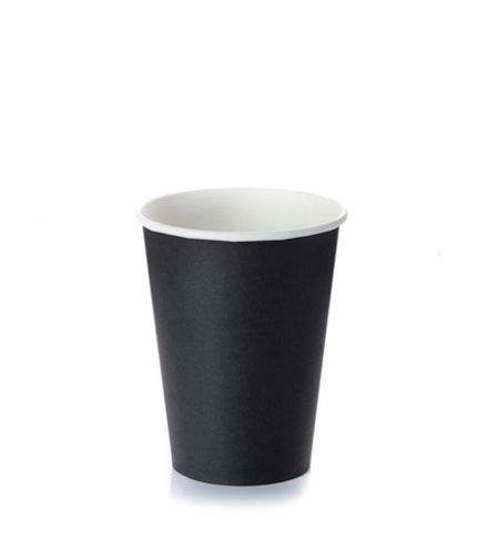 Стаканы бумажные однослойные 300/355мл SP12 чёрные (50/1000шт)