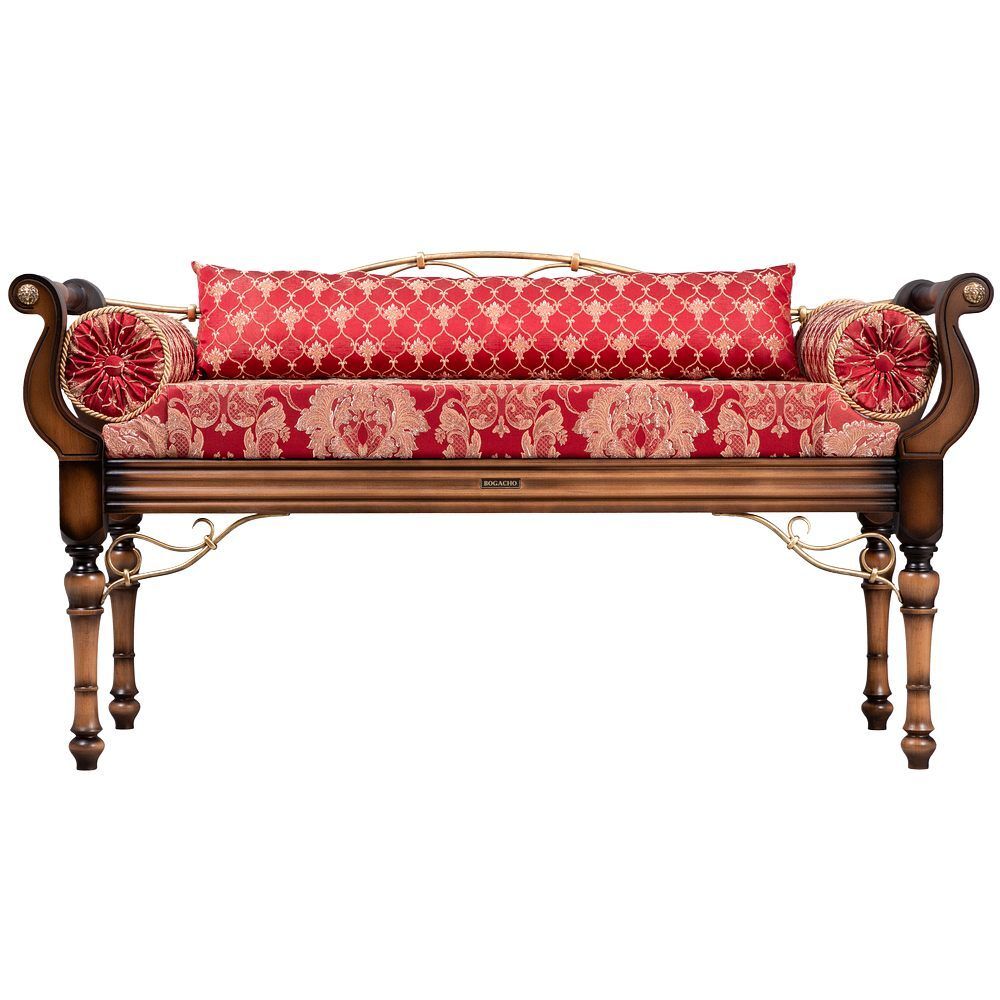 Банкетка Флоренция Премиум Орех(Д) Каледония Даймонд Черри Амбер